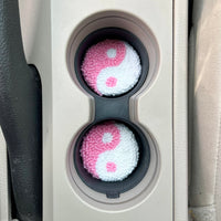 pink yin yang car coaster